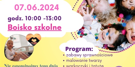 Powiększ grafikę: Plakat z informacjami o festynie.