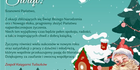 Powiększ grafikę: Życzenia świąteczne z Księgarni Tuliszków.