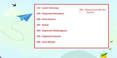 Powiększ grafikę: Telefony alarmowe.